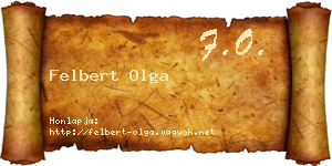 Felbert Olga névjegykártya